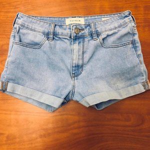 PacSun size 27 light-medium blue high rise super stretch shorts